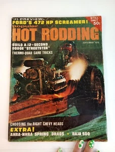 Vtg Popular Hot Rodding Magazine September 1970 Ford's 472 HP Screamer - Picture 1 of 11