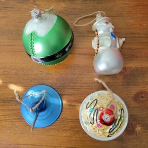 Pottery Barn ELF North Pole Christmas Collection 4 Glass Ornaments 2023 - Picture 1 of 8