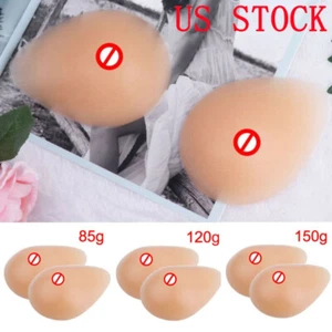 1Pair Soft Silicone Breast Forms Fake Boobs Crossdresser Transgender Enhancer - Picture 1 of 44