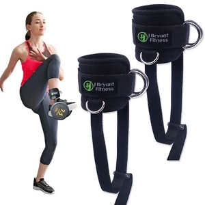 D-Ring Ankle Straps for Dumbbell wieghts Cable Machine Leg Tibialis Trainer - Picture 1 of 10