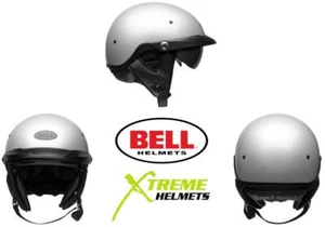 Bell Pit Boss Motorcycle Half Shorty Helmet Pearl White DOT XS-3XL Inner Shield - Picture 1 of 13