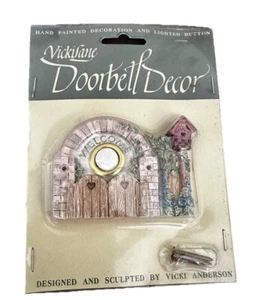 Vintage New Doorbell Sealed VickiLane Decor 1998 Garden Gate 3D Sculpted Detail - Picture 1 of 3