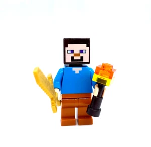 Steve - Dark Orange Legs Lego Minifigure Minecraft - Picture 1 of 5