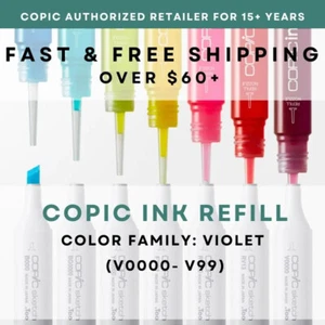 V0000-V99 * COPIC Ink Refill Violet - U.S. Authorized Retailer - Picture 1 of 23