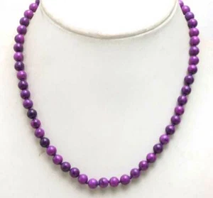 Collar redondo de piedra de sugilita púrpura natural de 6 mm para mujer gargantillas joyería de 17 - Imagen 1 de 5