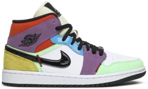 Size 11  Used Women Nike Air Jordan 1 One Mid SE Lightbulb Sail - Picture 1 of 6
