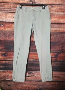 Woolrich Pants Size 6 Slim Fit Ankle Khaki Sage Green Zip Fly Cotton Womens - Picture 1 of 8