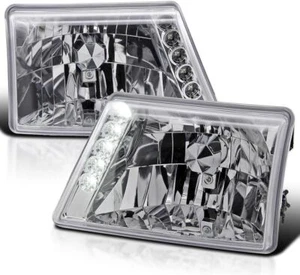 Fit 1998-2000 Ford Ranger Led Chrome Pair Head Light Lamp Assembly L+R 2Pcs - Picture 1 of 7