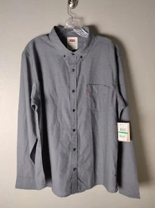 Camisa Levi's Gris Caviar Eiffel Rayas Abotonada Grande Nueva Con Etiquetas - Imagen 1 de 4