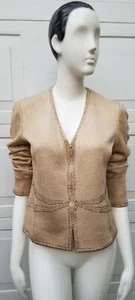 Maglia Midas Touch ST. JOHN SERA beige oro scintillante borchie dettagli contorno - Foto 1 di 10