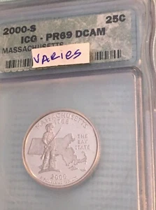 2000 S 25c Washington Quarter (Massachusetts), ICG PR 69 DCAM - Picture 1 of 5