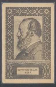 Suiza 1919 Gottfried Keller Poeta Novelista Festival Nacional PPC sin usar - Imagen 1 de 2