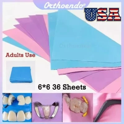 36 Piezas Hojas de Goma Endodóntica Dental Presas Látex Natural 6"x6" para Represas Adultas Foto 1 de 4