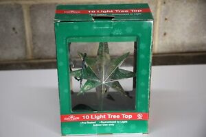 Vintage Silver/Gold Splatter design lighted Star Christmas Tree Topper