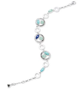 JUDITH JACK Alluring Oasis Swarovski Turquoise Sterling Silver Bracelet NEW $178 - Picture 1 of 4