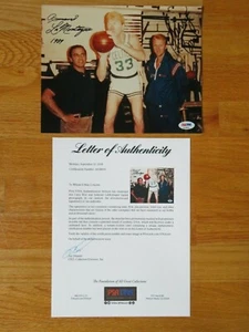1989 ARMAND LaMONTAGNE and LARRY BIRD w/ Statue Photo PSA AE08959 BOSTON CELTICS - Picture 1 of 4