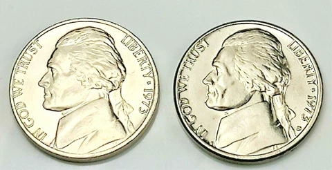 1973 P & D  Jefferson Nickel - BU Set Pulled From OBW Rolls Cover