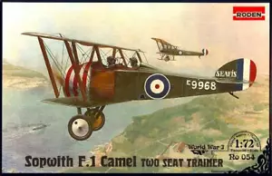 Roden Models 1/72 SOPWITH F.1 CAMEL British Two-Seat Trainer - Picture 1 of 5