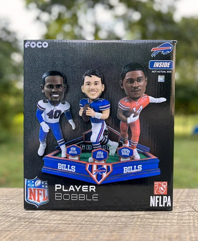 Josh Allen & Von Miller & Stefon Diggs Buffalo Bills Triple Bobble NEW FOCO BOX Cover