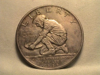 Medio dólar de plata conmemorativo del jubileo de diamantes de California 1925 S 50C Foto 1 de 3