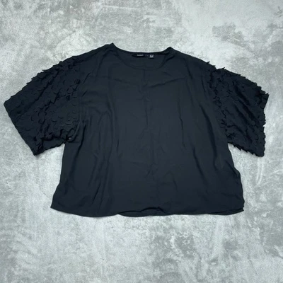 Blusa Dennis By Dennis Basso negra manga corta para mujer XL a0821 Foto 1 de 4