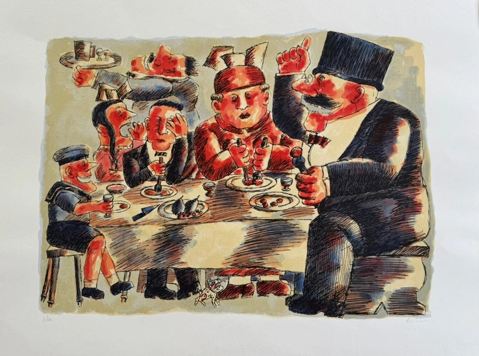 Franz Borghese   Serigrafia Colazione all'aperto - Immagine 1 di 1