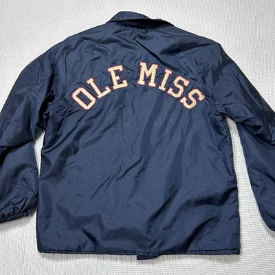 Vintage Ole Miss Rebels Snap Windbreaker Fleece Jacket Sz M RARE 60’s/70’s - Image 1 of 4