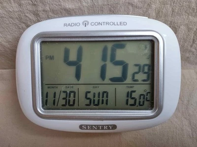 SENTRY Atomic Alarm Clock w/ Date, Day of Week and Temperature (°F / °C) *READ* - Image 1 of 4