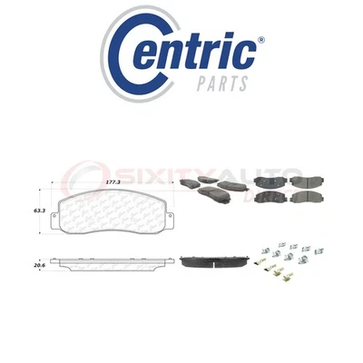 Centric Semi Metallic Brake Pads w Shim for 2005-2011 Ford F-250 Super Duty hz Foto 1 de 4