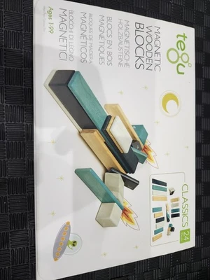 24 Piece Tegu Magnetic Wooden Blocks Set, Blues Classics New Age 1-99 Yrs Old - Image 1 of 4