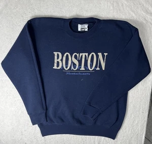 Lee Vintage Boston Massachusetts Skyline Sweatshirt mit Rundhalsausschnitt Größe Large blau - Bild 1 von 10