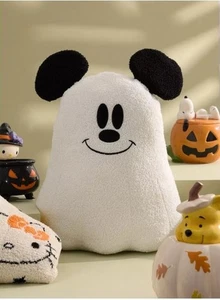 Disney Halloween 2025 Mickey Mouse Ghost Sherpa Figural Pillow Plush 18" (NWT) - Picture 1 of 4