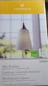 Portfolio Mini Pendant LED Ceiling Light Fixture Polished Nickel - Picture 1 of 5