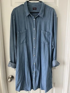 UNTUCKit Damen Maraska Chambray Hemdkleid Knopfleiste Langarm Größe 16 - Bild 1 von 7