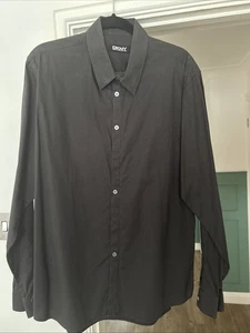 DKNY Black Long Sleeve Men’s Shirt Xl 100% Cotton - Picture 1 of 6