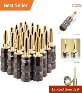 Banana Plugs Gold Plated 12 Pairs Speaker Connectors Easy Install Home Audio - Picture 1 of 8