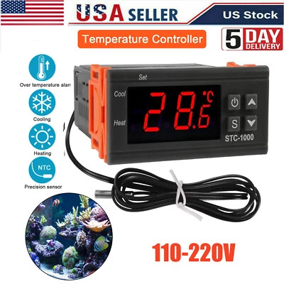 AC 110V Universal STC-1000 Digital Temperature Controller Thermostat w/ Sensor