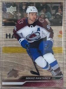 MIKKO RANTANEN 2023-24 UPPER DECK SERIES 1 CLEAR CUT ACETATE SP #44 AVALANCHE!