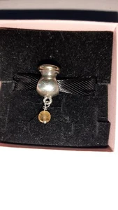 Pandora Citrine Buttercup 925 & Gold Dangle Charm 790391 V Rare Retired Vintage - Picture 1 of 6