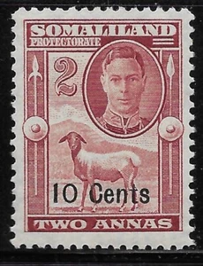 SOMALILAND PROTECTORATE; 1951 Sc#117 GVI surch.MNH **OG VF Blackhead  Sheep - Picture 1 of 1