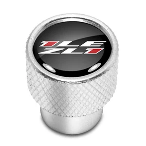 Chevrolet Camaro ZL1-1LE Logo Black Shining Silver Aluminum Tire Valve Stem Caps - Picture 1 of 5