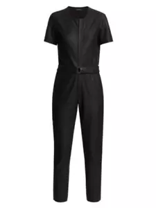 Mono Lamarque Marda Cuero Manga Corta Cinturón Negro Talla S NUEVO NUEVO CON ETIQUETAS - Imagen 1 de 7