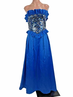 Vintage 80s VICTOR COSTA Sakowitz Crisp TAFFETA Sequin Ball GOWN Formal Dress 4 - Image 1 of 4