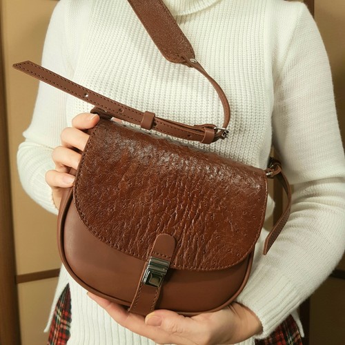 COACH Borsa a tracolla donna ORIGINALE pelle di struzzo lusso borsa a tracolla marrone