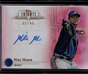 2014 Topps Tribute Mike Minor Pink On-Card Auto 32/45 - Picture 1 of 2