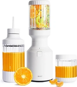 BEAST Mini Blender (SNOW WHITE COLOR) NEW IN BOX Vessels, Straws, Lids Complete - Picture 1 of 6