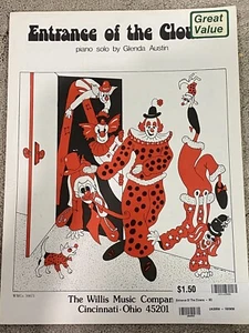 1981 ENTRANCE OF THE CLOWNS Sheet Music BEGINNER Piano Solo by Glenda Austin - Picture 1 of 2