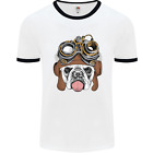 Steampunk Bulldog Mens Ringer T-Shirt