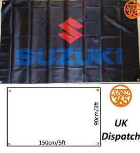 Suzuki Flag Banner 3x5ft Garage Mancave Modified JDM Swift Alto GSXR SZ3 Sz2 Sz1 - Picture 1 of 3