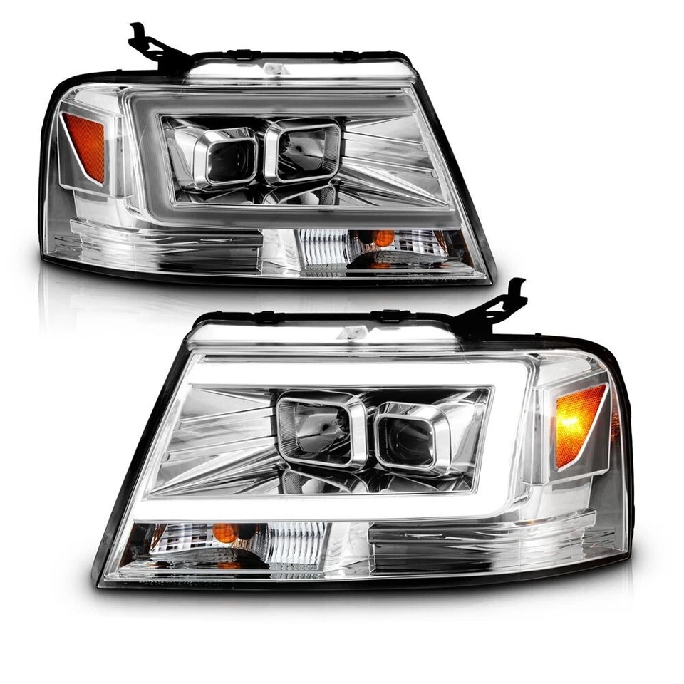 04-08 Ford F-150 06-08 Lincoln Mark LT LED DRL Cromo Proyector Faros Lámparas Foto 1 de 3